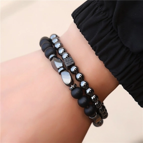 Wholesale Micro-paved Zirconia Dice Bracelet Set