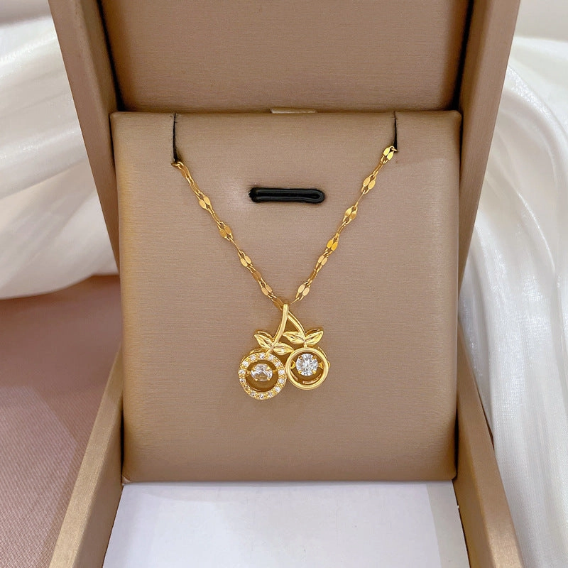 Wholesale Microsetting Clavicle Titanium Steel Necklaces