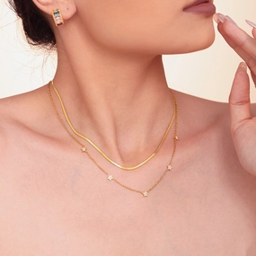 Wholesale Mili ins five-pointed star inlaid with zircon small diamond star clavicle necklace