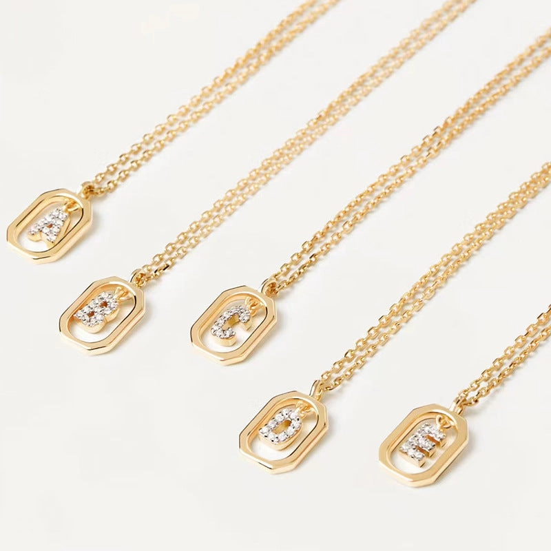 Wholesale MINI Alphabet Silver Necklaces