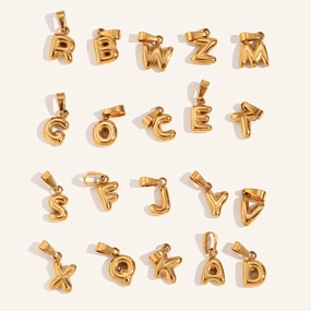 Wholesale Mini Bubble English Stainless Steel Plated 18K Gold DIY Matching Accessories Pendant