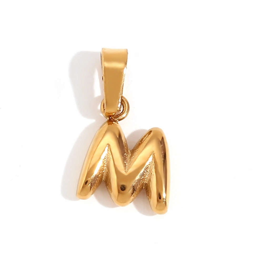 Wholesale Mini Bubble English Stainless Steel Plated 18K Gold DIY Matching Accessories Pendant