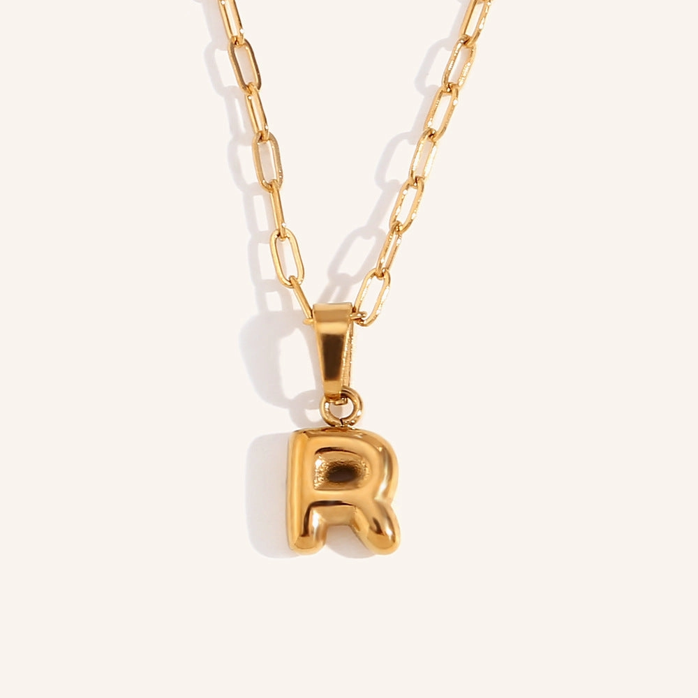 Wholesale Mini Bubble Letter 18K Necklaces