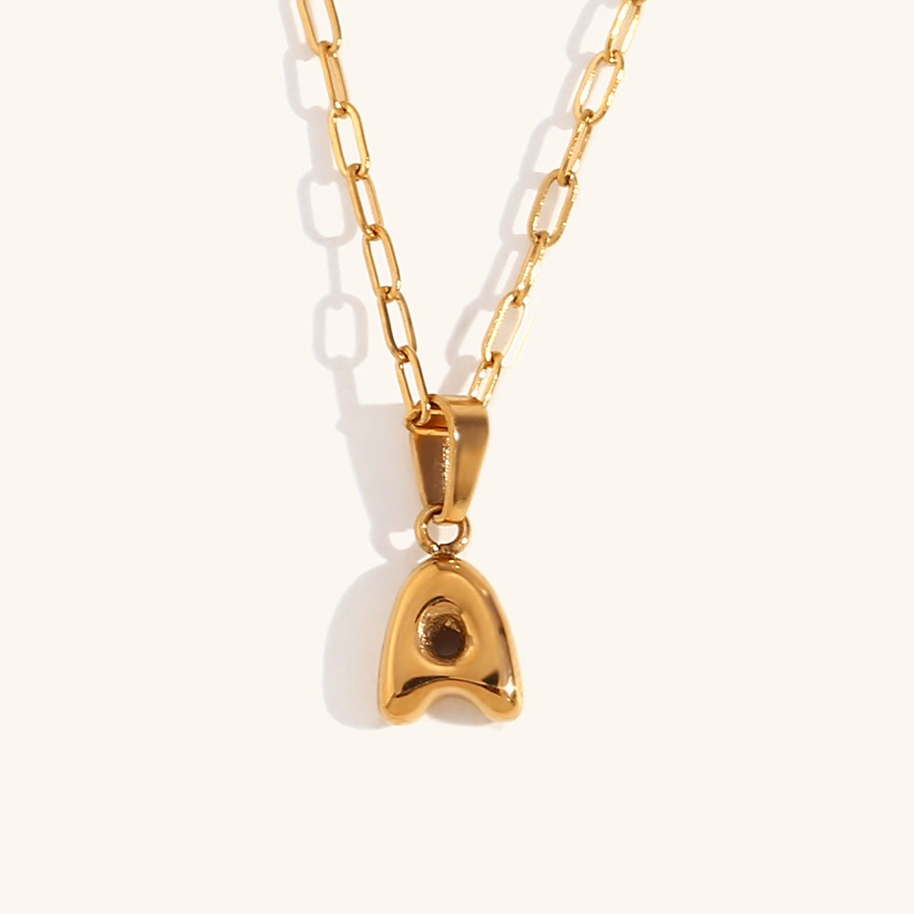 Wholesale Mini Bubble Letter 18K Necklaces