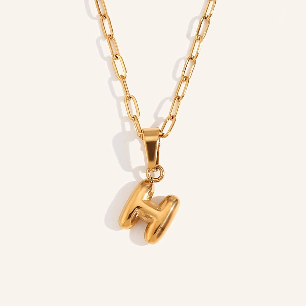 Wholesale Mini Bubble Letter 18K Necklaces