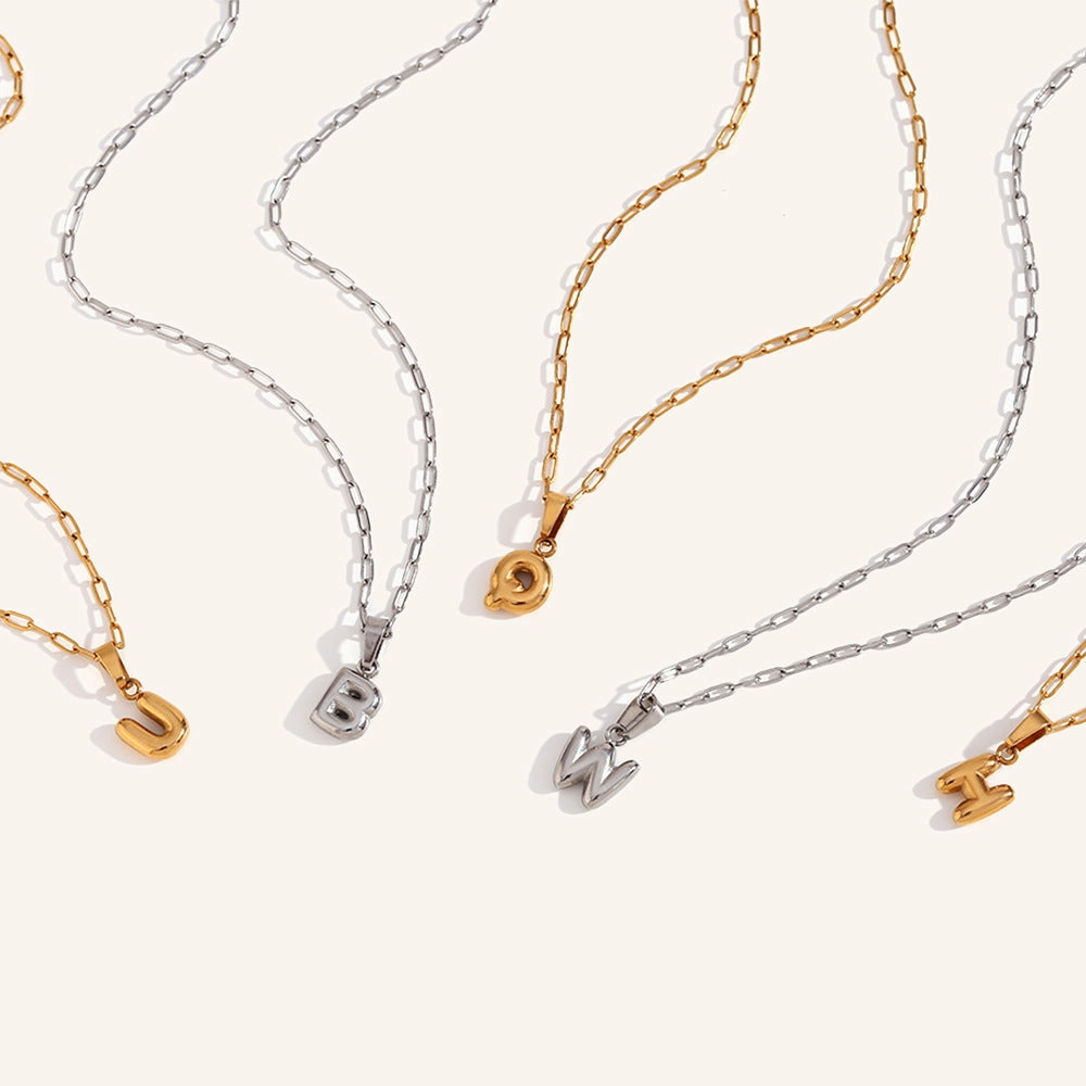 Wholesale Mini Bubble Letter 18K Necklaces