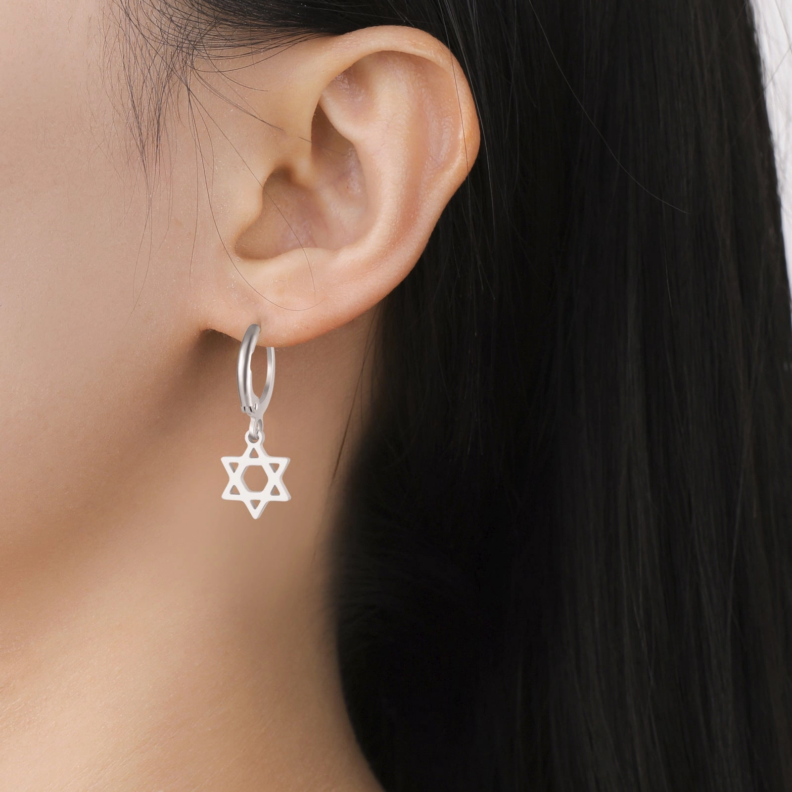 Wholesale Mini six-pointed star pendant stainless steel necklace
