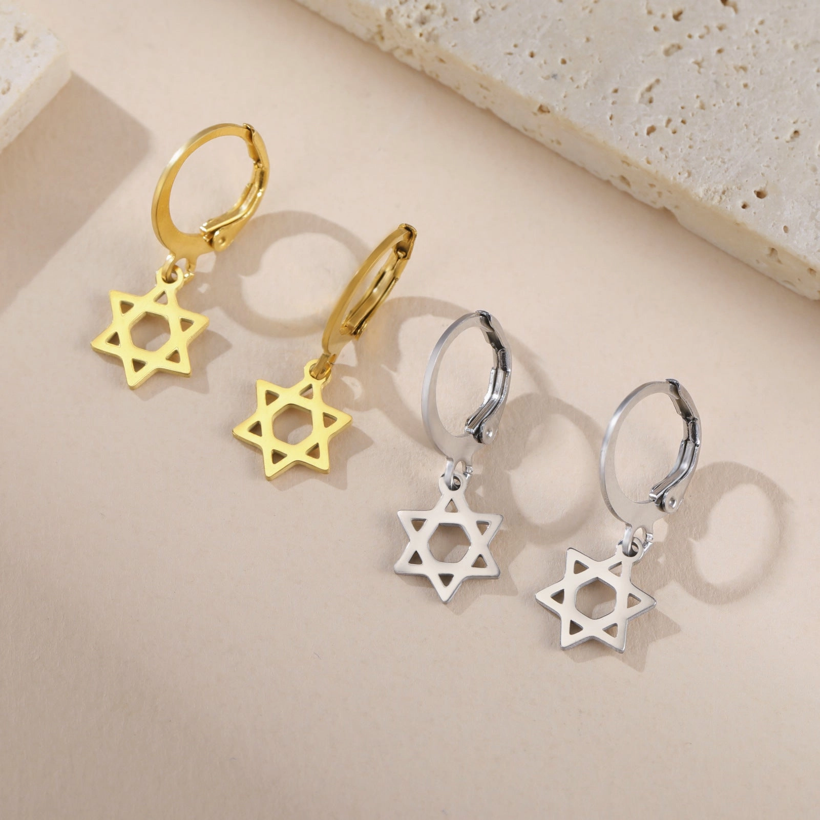 Wholesale Mini six-pointed star pendant stainless steel necklace