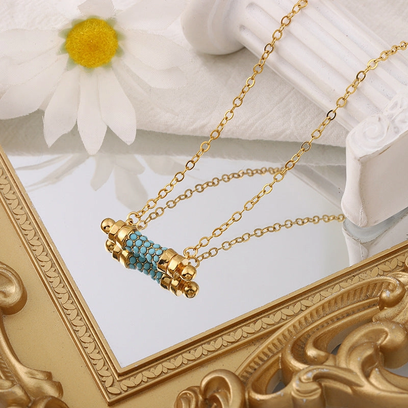 Wholesale Mini Waist Diamond Gold Plated Alloy Necklaces