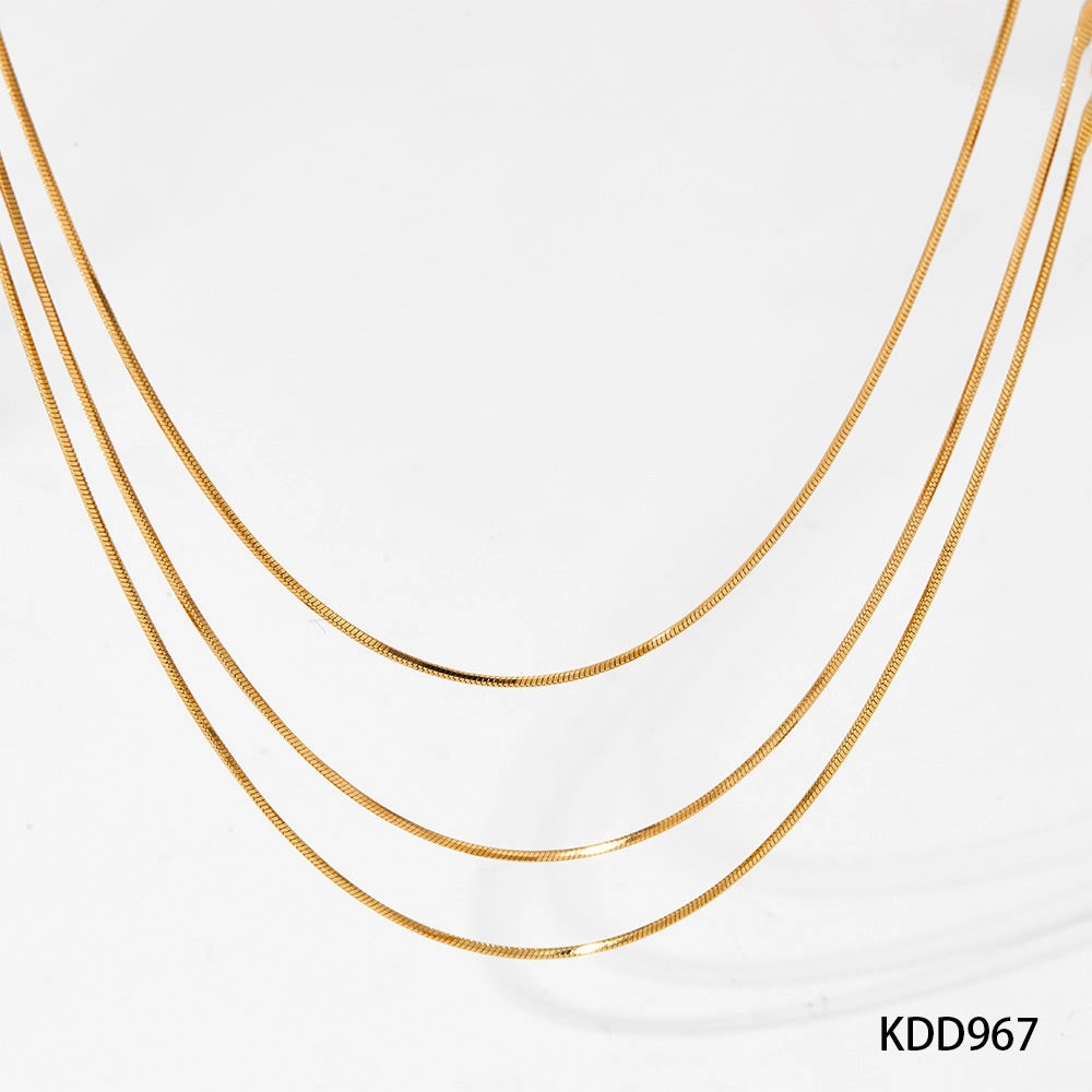 Wholesale Minimalist Wind Round Snake Stainless Steel Necklace