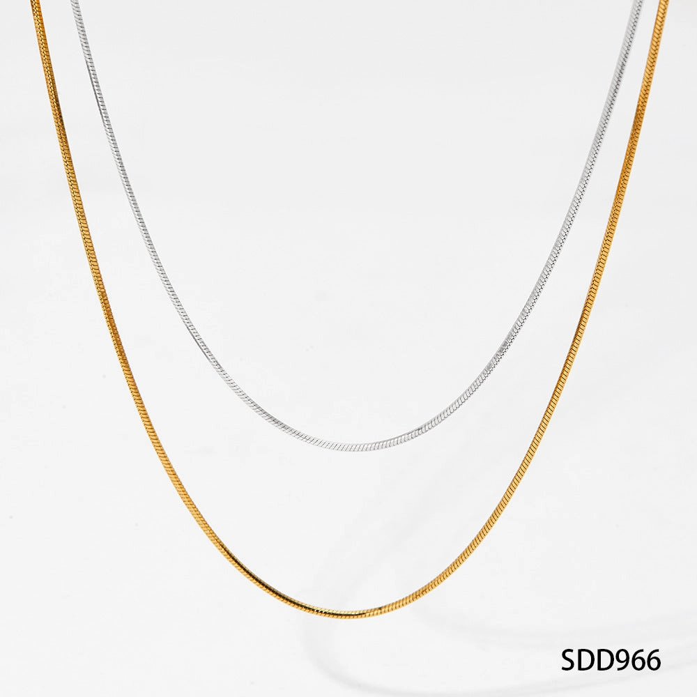Wholesale Minimalist Wind Round Snake Stainless Steel Necklace