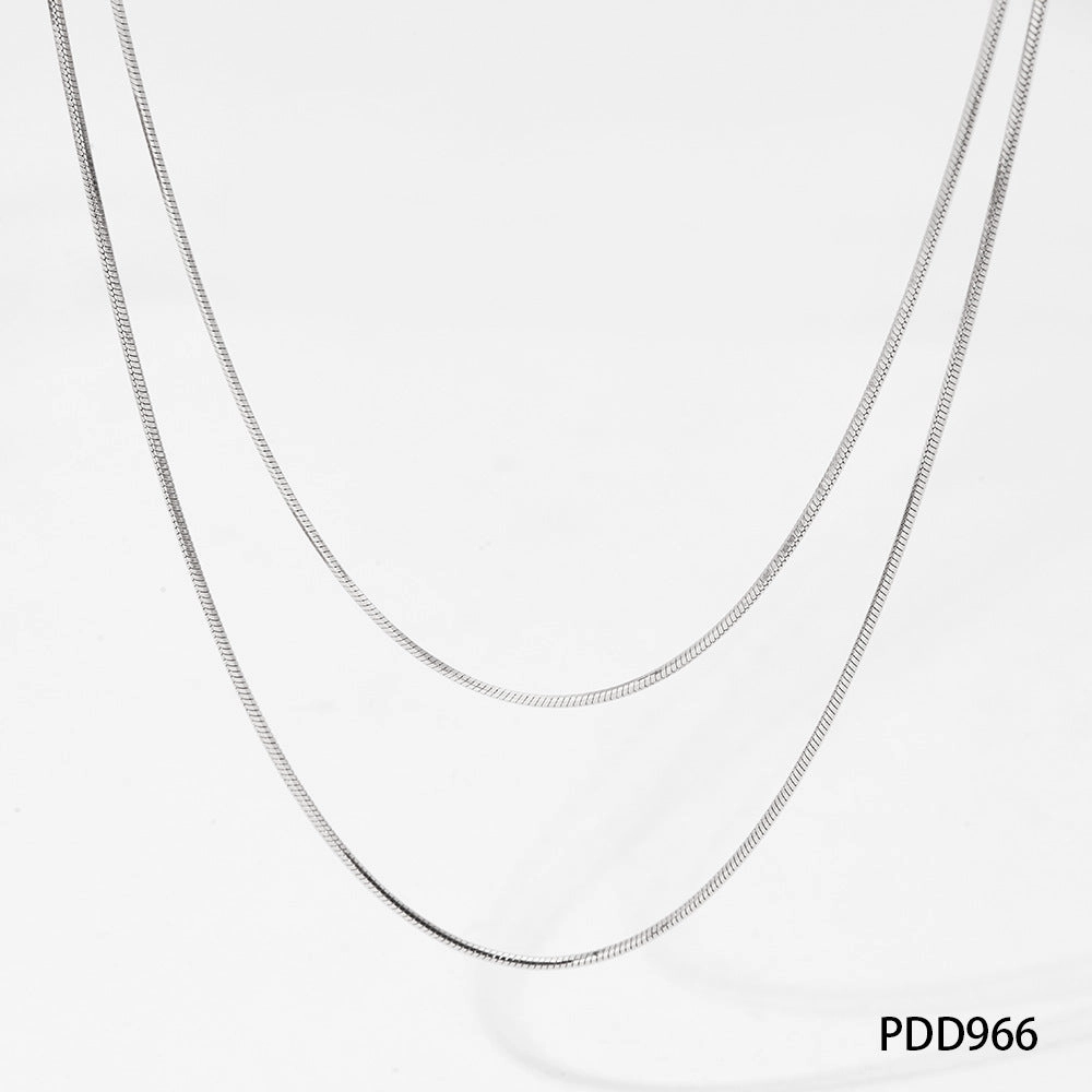 Wholesale Minimalist Wind Round Snake Stainless Steel Necklace