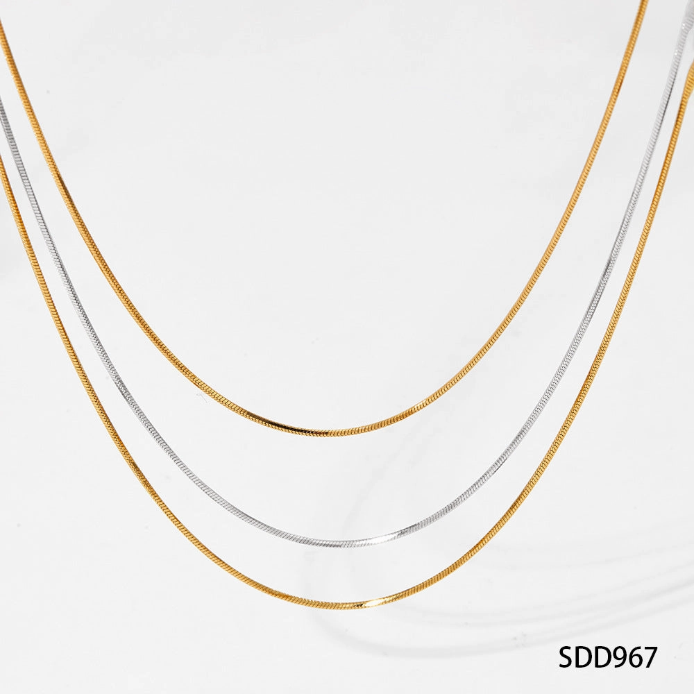 Wholesale Minimalist Wind Round Snake Stainless Steel Necklace