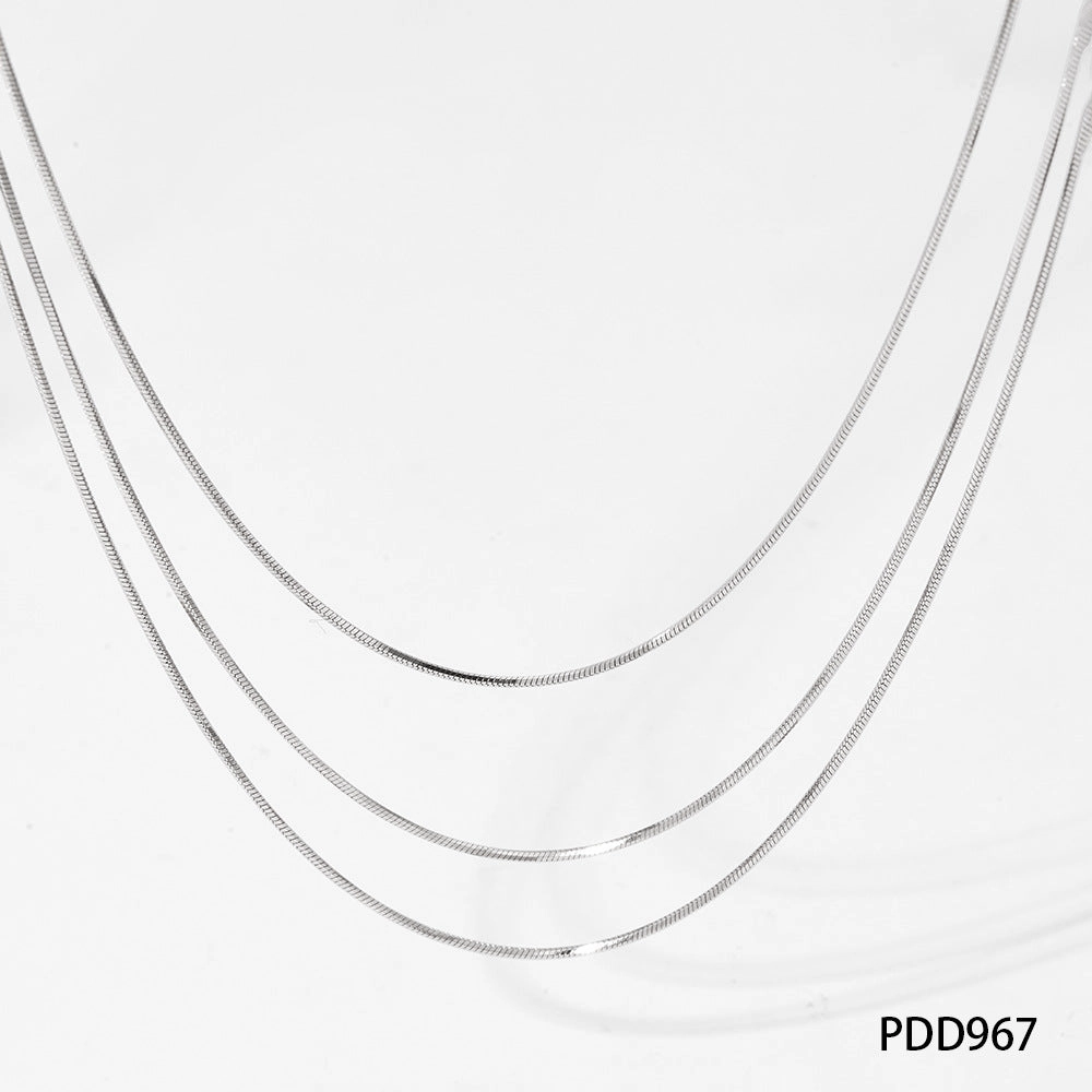 Wholesale Minimalist Wind Round Snake Stainless Steel Necklace