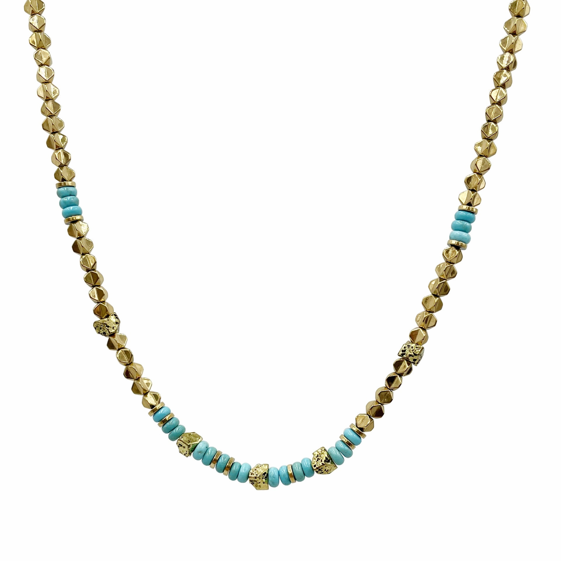 Wholesale Mix and Match Blue Natural Stone Beaded Stainless Steel Necklaces