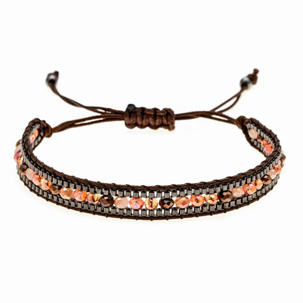 Wholesale Mixed Color Crystal Beads Multi-layer Retro Ethnic Style Bracelet