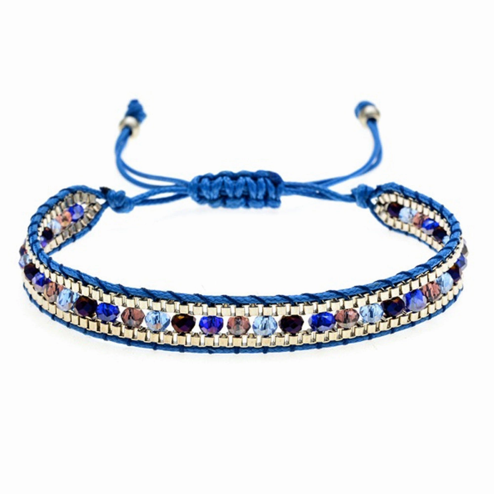 Wholesale Mixed Color Crystal Beads Multi-layer Retro Ethnic Style Bracelet