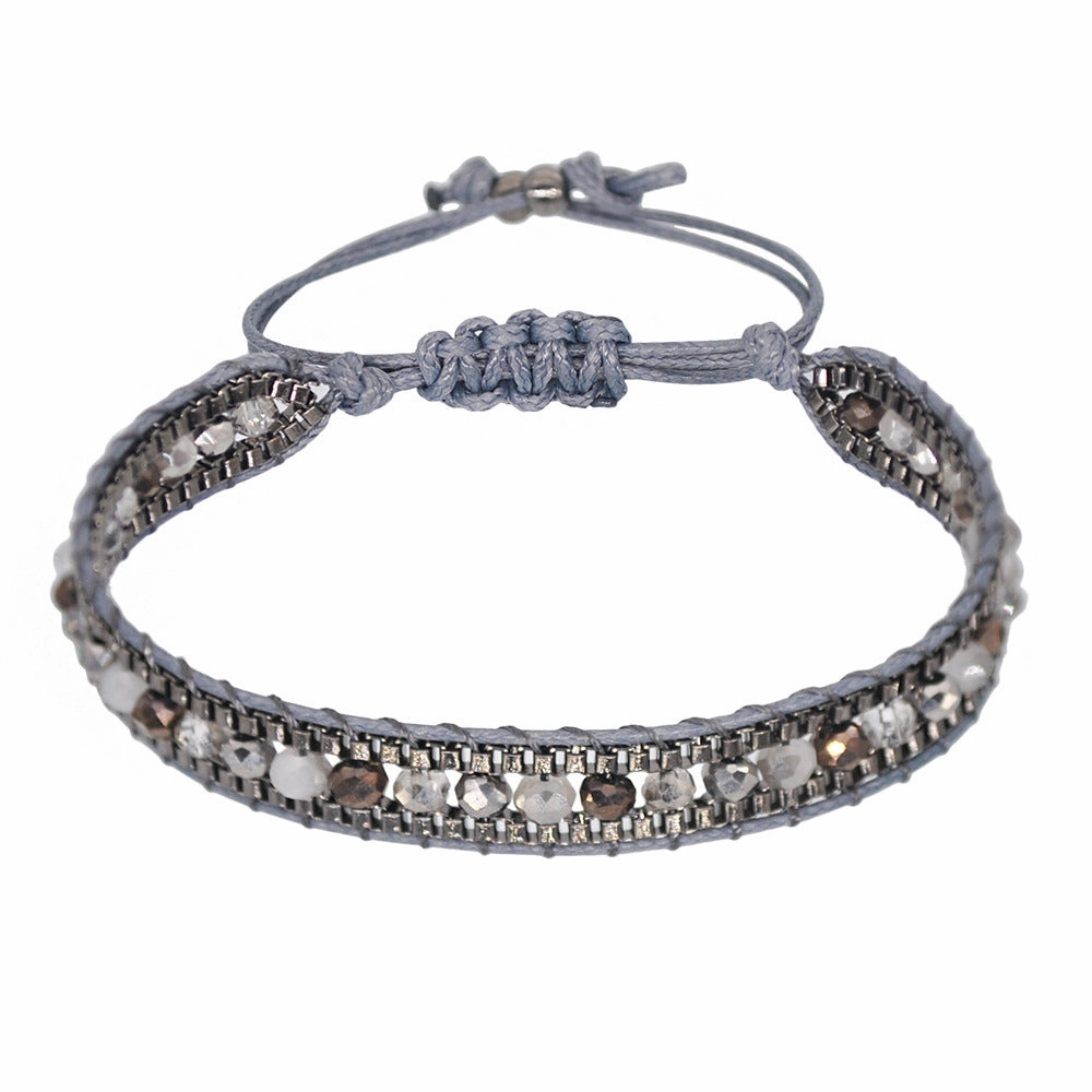 Wholesale Mixed Color Crystal Beads Multi-layer Retro Ethnic Style Bracelet