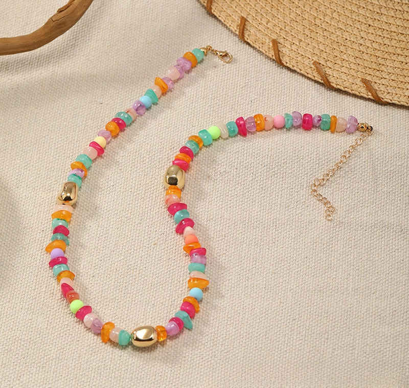 Wholesale Mixed Color Stone Acrylic Necklaces