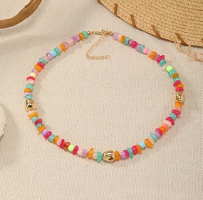 Wholesale Mixed Color Stone Acrylic Necklaces