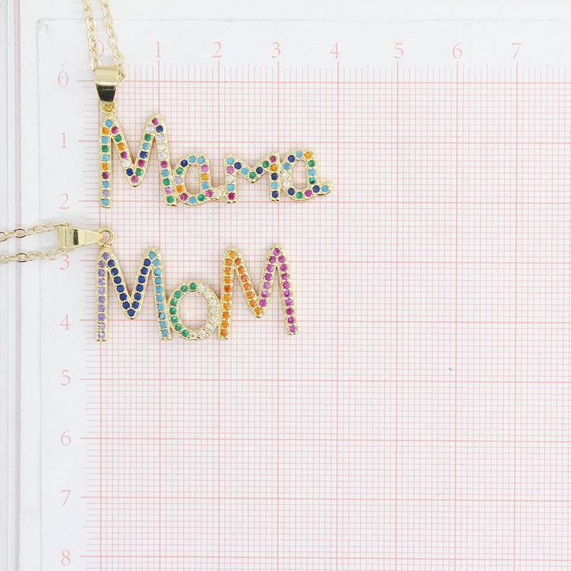 Wholesale MOM Alphabet Mother's Day Gift Alloy Necklaces