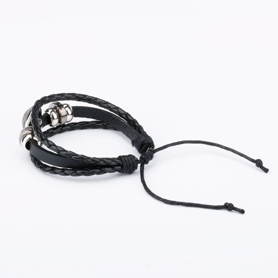 Wholesale Mom Heart Letter Crystal Cowhide Beads Bracelet