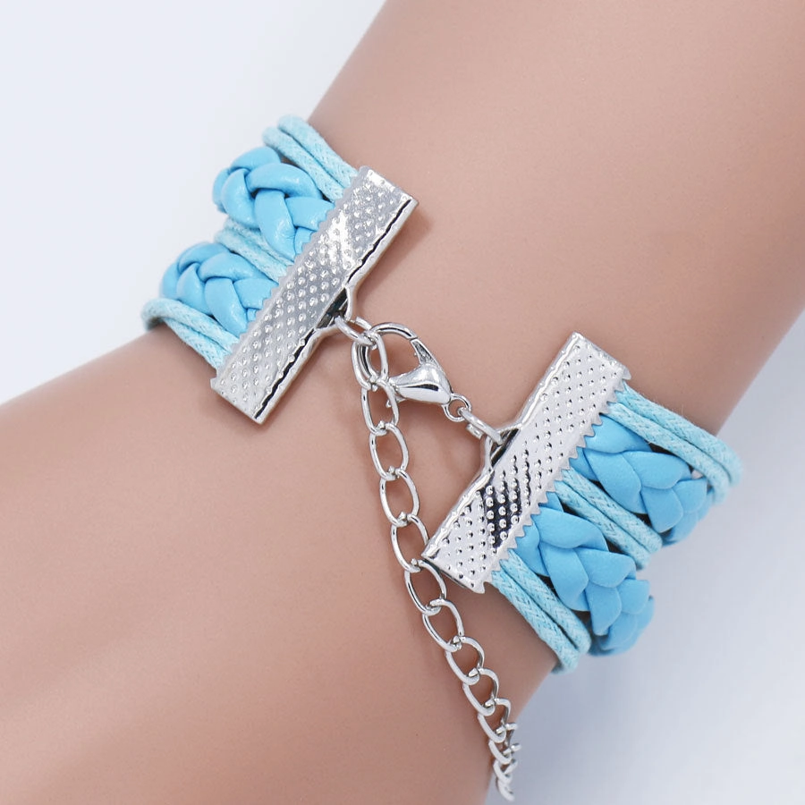 Wholesale Mom Letter Mom Time Gem Multi-layer Woven Leather Bracelet
