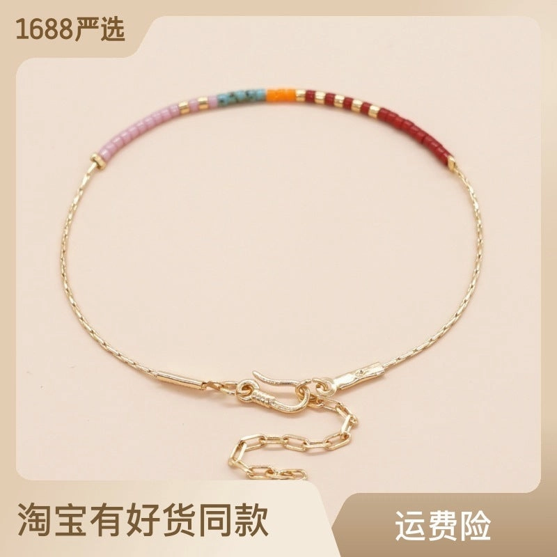 Wholesale Morse Code Imported Rice Beads Bracelet