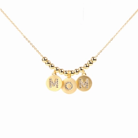 Wholesale Mother's Day Gift Copper MOM Letter Pendant Necklace