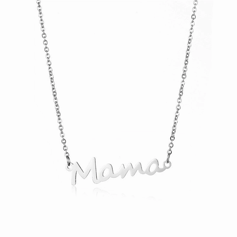Wholesale Mother's Day Gift MAMA Stainless Steel Necklace
