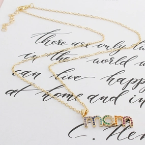 Wholesale Mother's Day Gift mom Alphabet Alloy Clavicle Necklaces