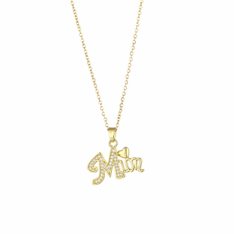 Wholesale Mother's Day Gift Stainless Steel Alphabet MOM Necklace