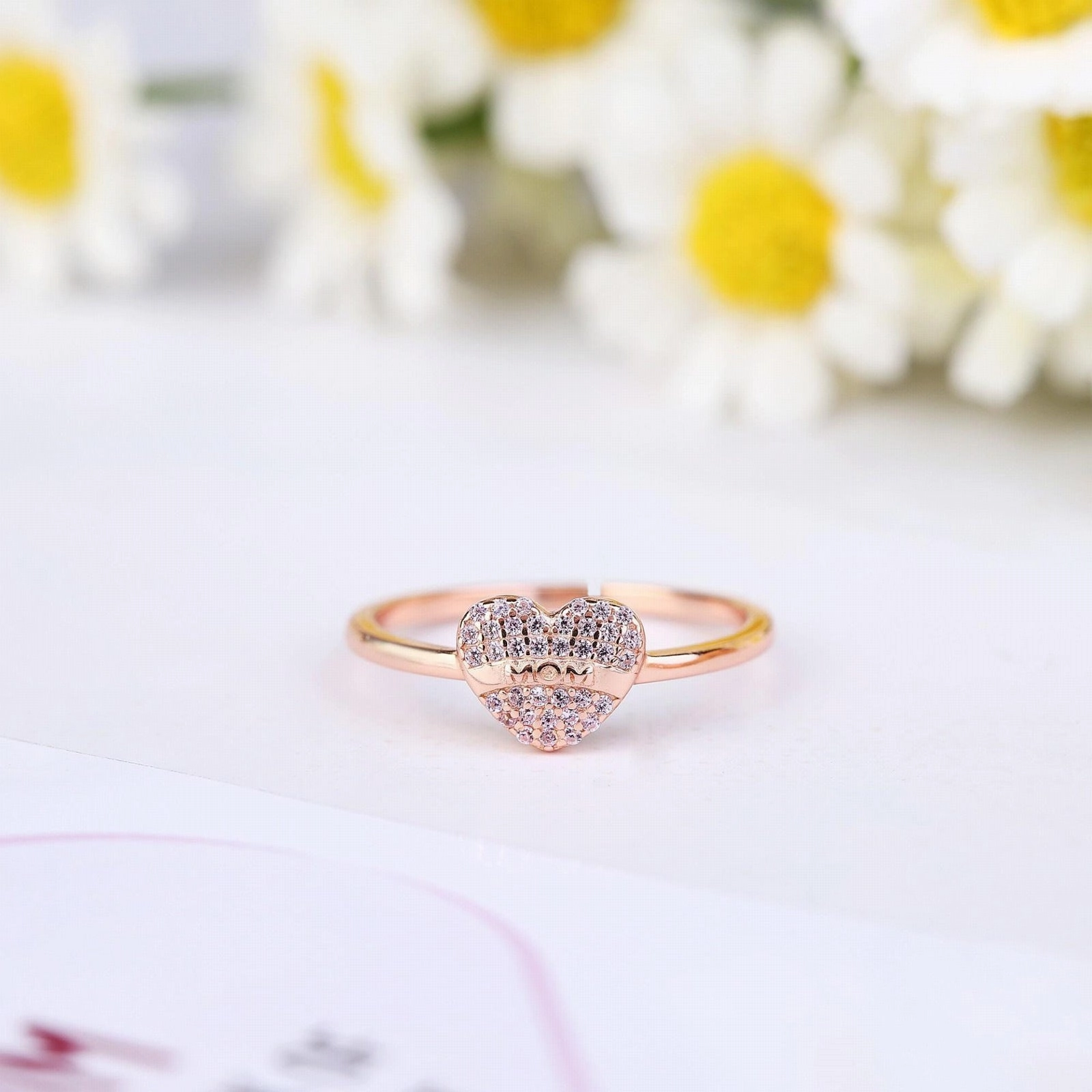 Wholesale Mother's Day Heart Alloy Rings