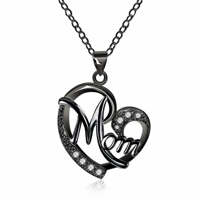Wholesale Mother's Day Heart Shape Diamond Alloy Necklaces