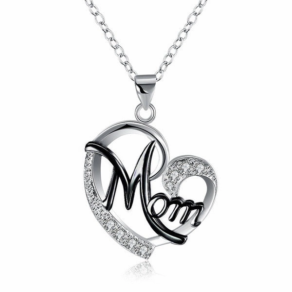 Wholesale Mother's Day Heart Shape Diamond Alloy Necklaces