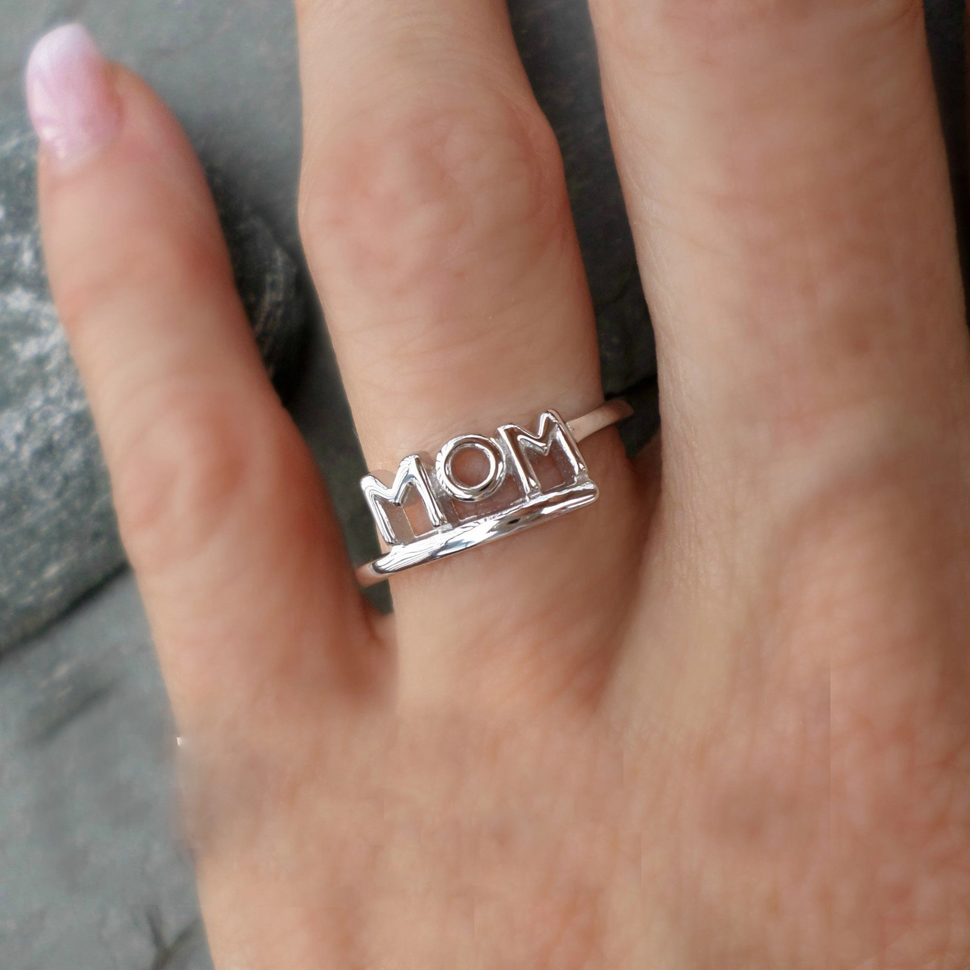 Wholesale Mother's Day White-plated Steel Brass Rings