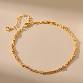 Wholesale Multi-layer Chain Design Vintage Gold Plated Anklet