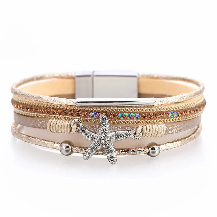 Wholesale Multi-layer Diamond Starfish Bracelet