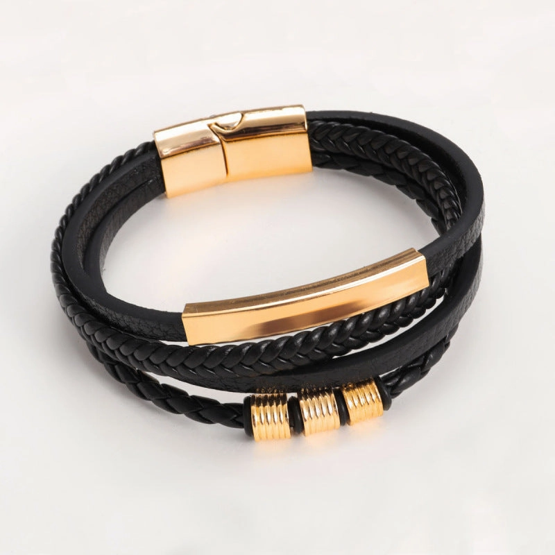 Wholesale Multi-layer Simple Braided Leather Bracelet