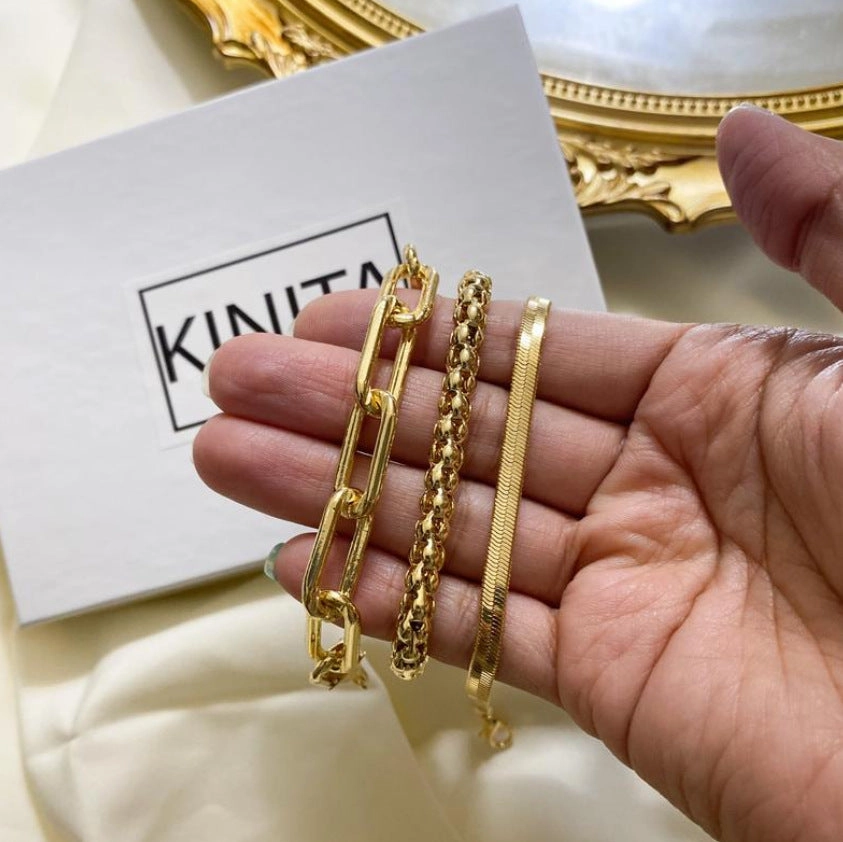 Wholesale Multi-layer vintage metal bracelet snake bone chain
