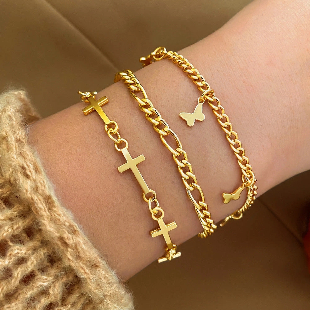 Wholesale Multi-layered Butterfly Bracelet Set
