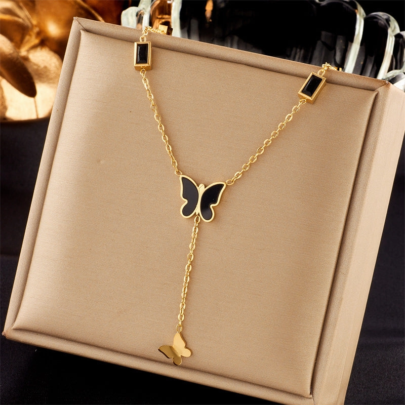 Wholesale Multi-layered Clavicle Chain Titanium Steel Necklace
