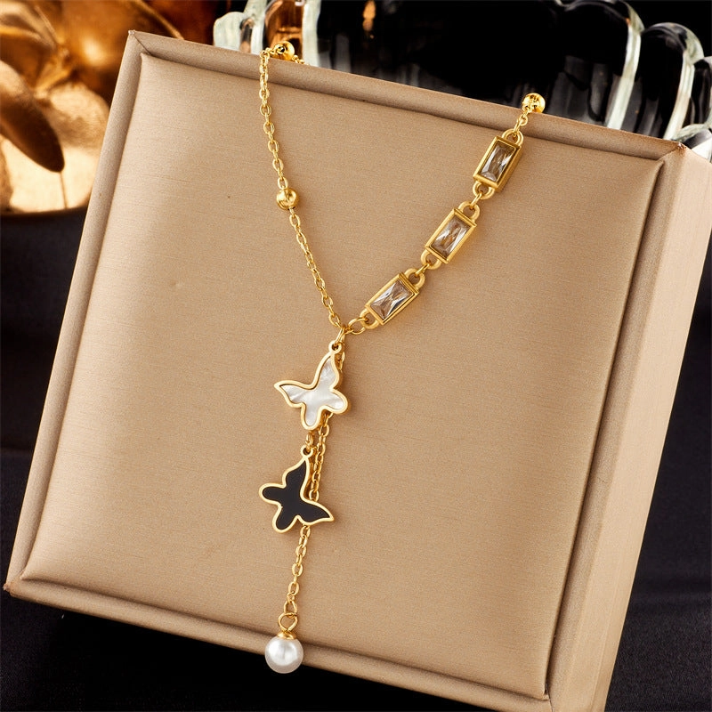 Wholesale Multi-layered Clavicle Chain Titanium Steel Necklace