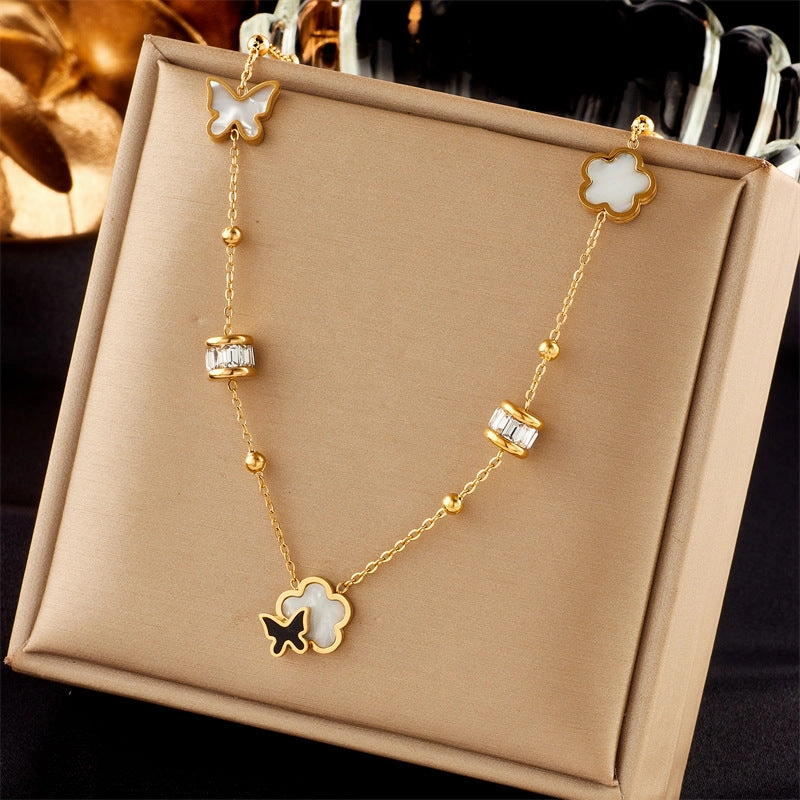 Wholesale Multi-layered Clavicle Chain Titanium Steel Necklace