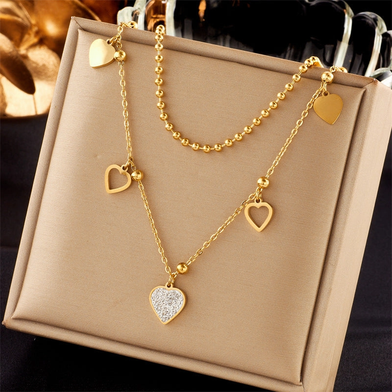 Wholesale Multi-layered Clavicle Chain Titanium Steel Necklace