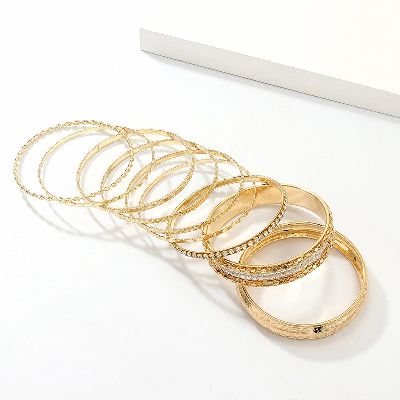 Wholesale Multi-layered Diamond Alloy Bracelet Set