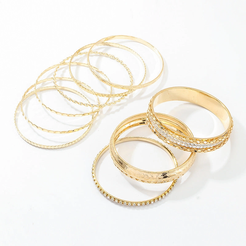 Wholesale Multi-layered Diamond Alloy Bracelet Set