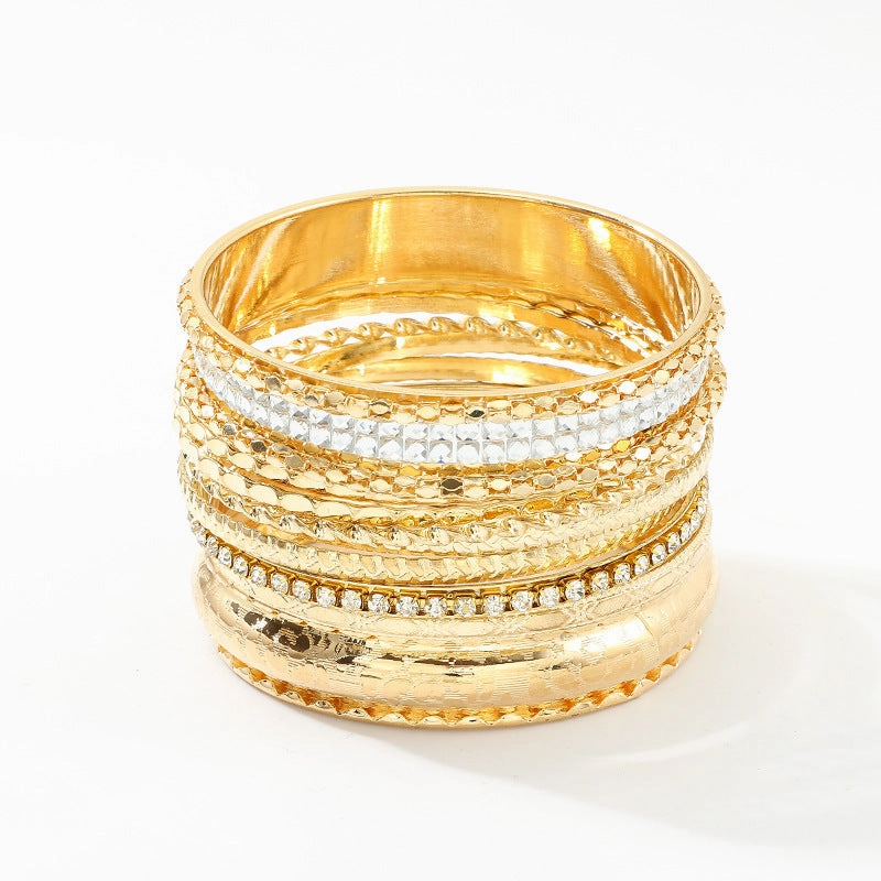 Wholesale Multi-layered Diamond Alloy Bracelet Set