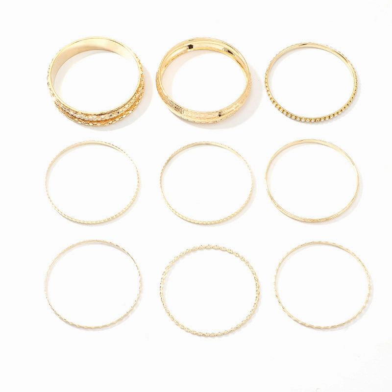 Wholesale Multi-layered Diamond Alloy Bracelet Set