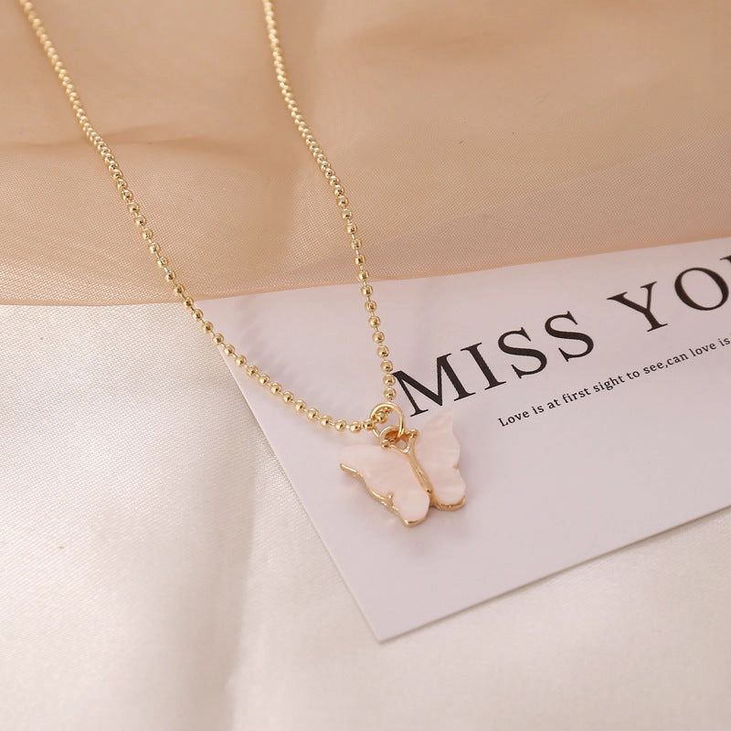 Wholesale Multicolor Butterfly Alloy Acrylic Necklaces